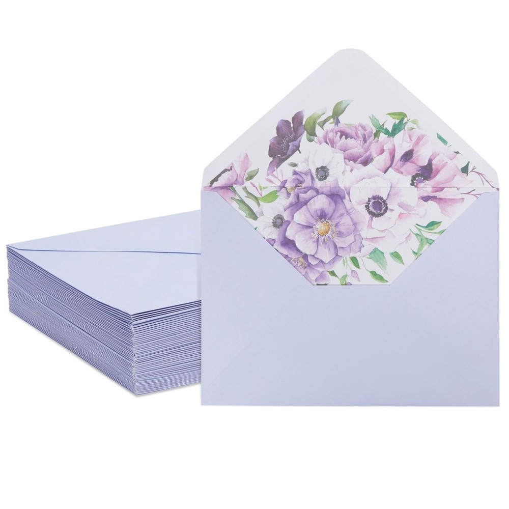 Paper Junkie Wedding Invitation Envelopes – A7, One Size, Lavender Purple