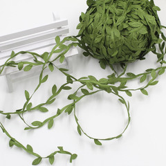 20 Yards Olive Green Leaf Ribbon, Artificial Vine, Gift Wrap Party Wedding Decor