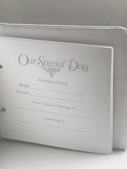 Blue Denim and White Lace Western Wedding Guest Book