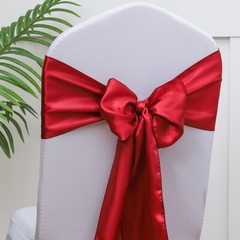 Pack of 50 Satin Chair Sashes Bows tie Ribbon 7×108 inches for Wedding Party