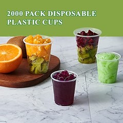 2000 Pack 5 OZ Clear Small Dessert Plastic Cups, 5 5oz-2000pack-clear-cups