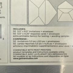 Gartner 50 Count Wedding Engagement Invitation Kit Black & White Ornate New