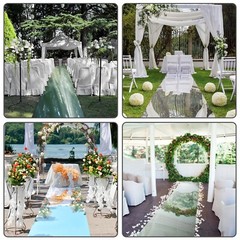 3.3 x 98.4 ft Aisle Runner for Wedding Ceremony Double Sided Reflective Carpe…