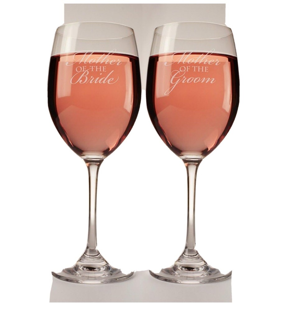 16 oz. Mother of the Bride and Mother of the Groom wine glasses, set of 2
