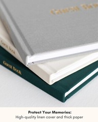 Lamare Wedding Guest Book Elegant Guest Book for Party, Baby Shower White 7×9″