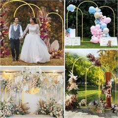 3 X Metal Arch Backdrop Background Stand for Wedding Birthday Decor 7.2/6.6/6 FT