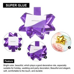 100pcs 1″ Mini Star Gift Bows Metallic Christmas Bows for Gift Wrapping, Purple