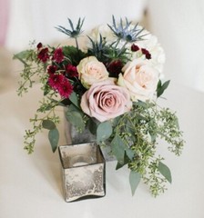 6 NIB Antiqued Silver “Mercury” Glass 3” Square Cube Votive Vase, Wedding, Event