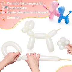 MAQIHAN 100PCS 260 Balloons Clear – Long Balloon for Tying