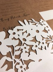 Wedding Invitation Kit 30 Sets White Cut Floral Brown Beautiful Celebrate it NEW