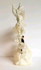 Vintage 1950s Bride & Groom Wedding Cake Topper w/Original Box Custom Built