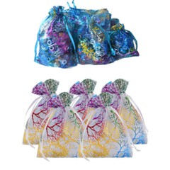 100pc Sheer Coralline Organza Jewelry Pouch Wedding Party Favor Gift Bags