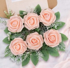 6PCS Bridal Bridesmaid Wrist Flower Wristband Bride Corsage Hand Wedding DIY