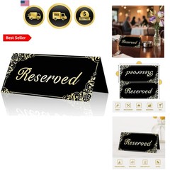 18 Pack Gold Reserved Table Signs for Wedding Party Restaurant – Double Sided…
