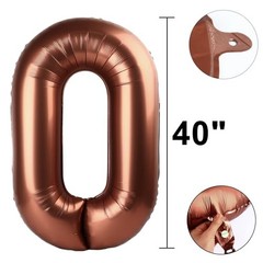 40 Inch Balloon Balloon,Chocolate Jumbo Mylar Foil Helium Number 0 Dark Brown