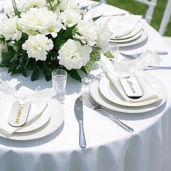 Mirror Silver Acrylic Place Cards Ribbon Wedding Name DIY Blank Tags 20 PCS