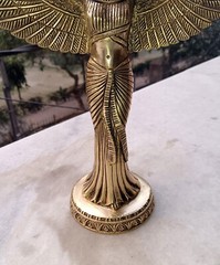 Egyptian Queen Flambeau Lamp Idol Brass Goddess Patio Room Candle Holder CA845