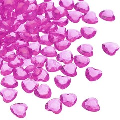 250Pcs Acrylic Heart Gems Heart Shaped Bauble Vase Fillers Ornaments Rose Red