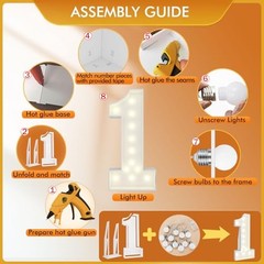 4FT Light Up Numbers Letters, DIY Giant Marquee Numbers, Mosaic 4 Feet Number-1
