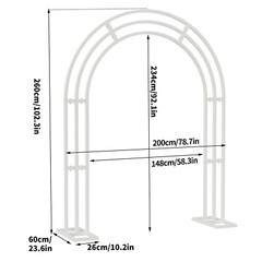 Heavy Duty Metal Wedding Arch Aisle Arbor Floral Arrangement Backdrop Multi-Use