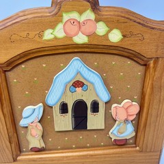 Folk Art Wood Painted Photo Album Cottagecore Grannycore Farmhouse Country