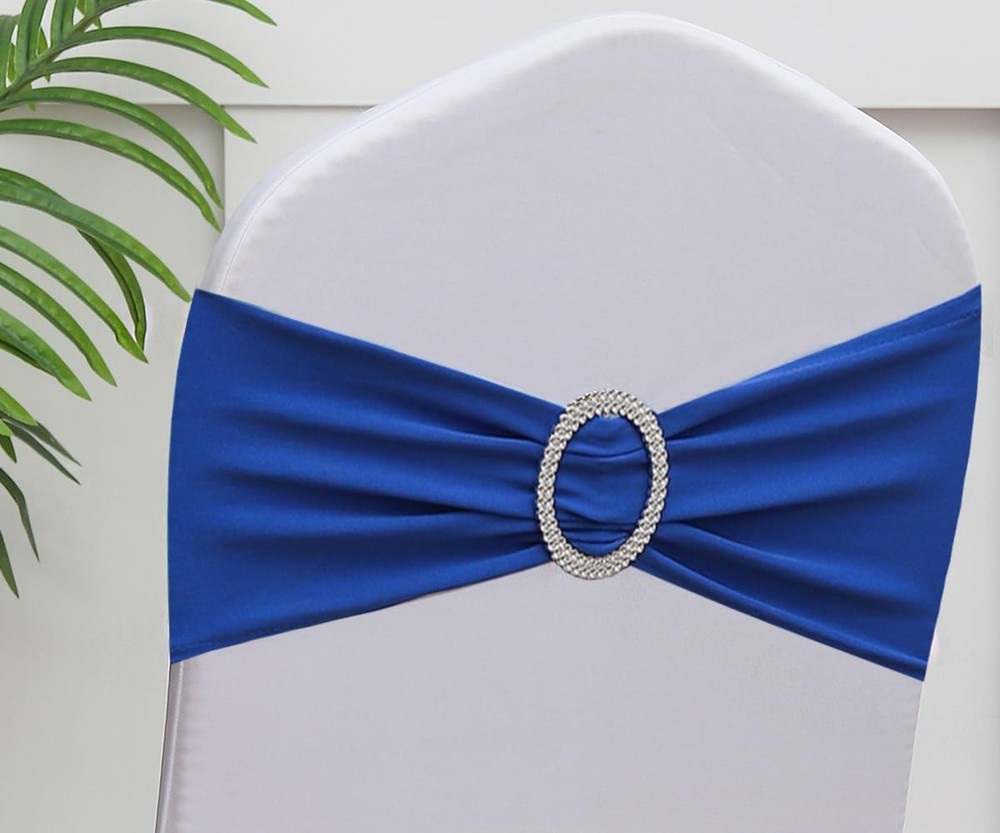 Gankar 100pcs Stretch Spandex Chair Sashes for Wedding Chair Bands with Buckl…