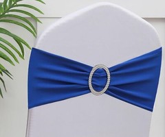 Gankar 100pcs Stretch Spandex Chair Sashes for Wedding Chair Bands with Buckl…