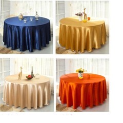 15 PACKS 120″ inch Round SATIN Tablecloth WEDDING 25 COLOR 5′ Ft table USA SALE