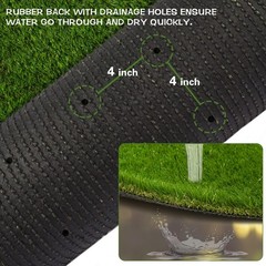 Heyroll Artificial Grass Thick Turf Rug 4 ft x 6 ft, 35MM Outdoor Indoor Fake…