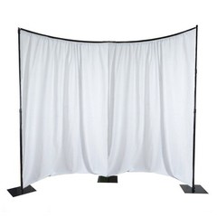 11 ft Black Adjustable Heavy Duty Curved Pipe and Drape Backdrop Support Kit