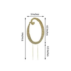 4.5″ GOLD Number 3 Rhinestone Cake Topper Wedding Cupcake Dessert Dessert Events