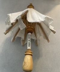 Miniature Umbrella Imperial Elegance Wood/Cotton Set Of 12 Shower Wedding Decor