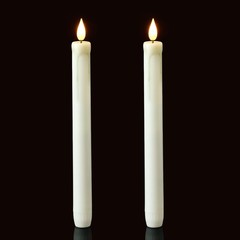 Homemory 2 Pack Flameless Taper Candles, No Remote, of 2, White 2