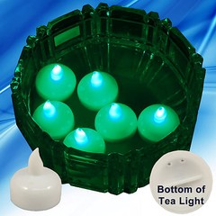 NEW 36 Green Led Floating Floral Tea Light Candle for Wedding Centerpiece Decor