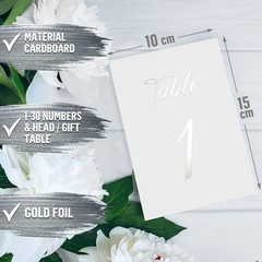 32 Silver Wedding Table Numbers 1-30 – 4×6 Table Numbers for Wedding Receptio…