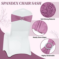 Mds Pack Of 100 Spandex Chair Sashes Bow Premium Stretch Chair Cover Band