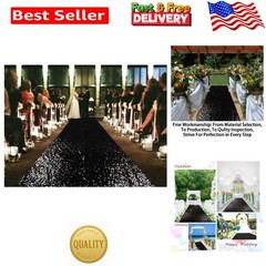 Reusable 4FT x 15FT Black Aisle Runner Tape – Easy Install for Ceremonies