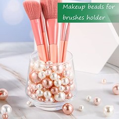 200 Pearl Beads for Vase Filler Centerpieces – Nude, Light Brown, White