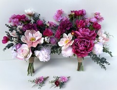 Wedding Bouquet Bridesmaids Weddings Bouquets Buttonhole Faux Silk Flowers