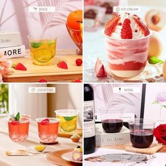 100 Pcs Disposable Stemless Glasses 12oz Crystal Plastic Clear-100pcs-12oz