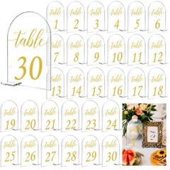 Modern Gold Printed Table Signs for Events