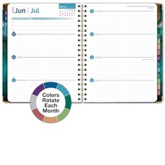 HARDCOVER Academic Year 2026-2027 Planner: 14 8.5″ x 11″ Teal Gold Marble