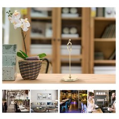 Elegant Golden Wire Table Number Holder with Stable Design for Home and Party