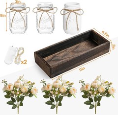 3 Pcs Mason Jar Centerpiece Table Decorations for Dining Table Decor Farmhouse C