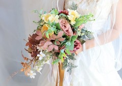 Customization Simulation flower orange rose bridal bouquet western wedding prop