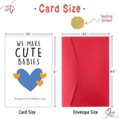 Happy First Father’s Day Card for New Dad, Cute 1st Fathers Day Card, Sweet F…