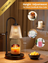 Innqoo Candle Warmer Lamp with Timer Dimmable Height Adjustable Wax Melts Decor