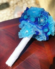 Satin and lace Shabby Chic Handmade Wedding Bouquets