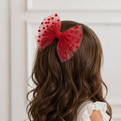 Red Polka Dot Tulle Decor – 6″ x 25 Yards, Wedding, Christmas, Valentine’s Day