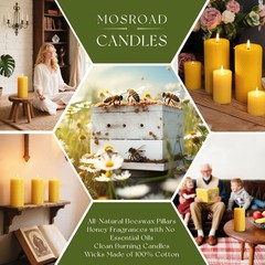 Mosroad Candles 3X6 Inch 4 Pack Pillar Candles For Home 45 Hours Burn Time
